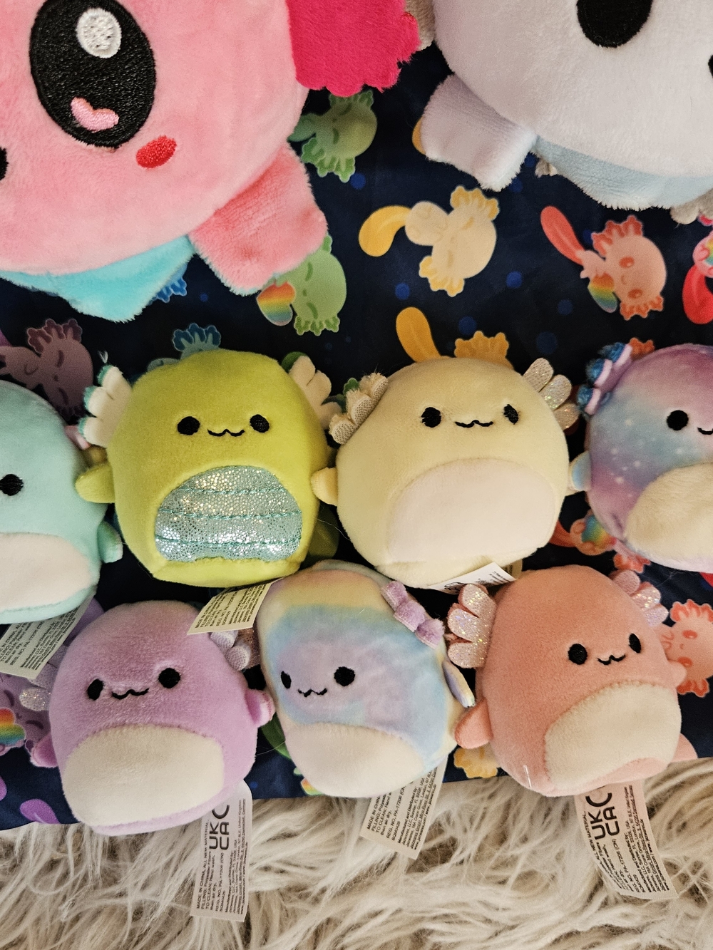 Squishmallow Minis Axolotl Plush Toy Set and Tote Bag